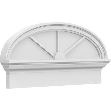 Ekena Millwork Elliptical 3 Spoke Architectural Grade PVC Combination Pediment, 30"W x 14-3/8"H x 2-3/4"P PEDPC030X145ELL03